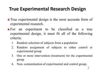 True experimental research design, by Aweke Shishigu | PPT