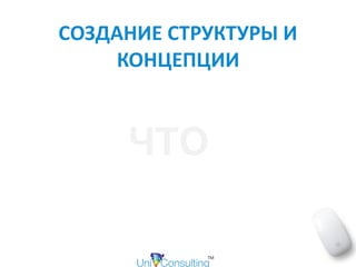 СОЗДАНИЕ	СТРУКТУРЫ	И	
КОНЦЕПЦИИ
ЧТО
 