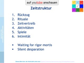 Zuwendung
 Intimität vs. Plastik
 Pos. + negative Zuwendung
 Zuwendungsprofil
 Zuwendungsfilter
 Rabattmarken
 Innere + äußere Zuwendung
Dieses Werk bzw. der Inhalt steht unter einer Creative Commons Namensnennung 3.0 Deutschland Lizenz.

 