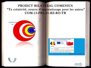 PROIECT BILATERAL COMENIUS
“Ta créativité, source d’apprentissage pour les autres”
COM-13-PBL-21-BZ-RO-TR
 