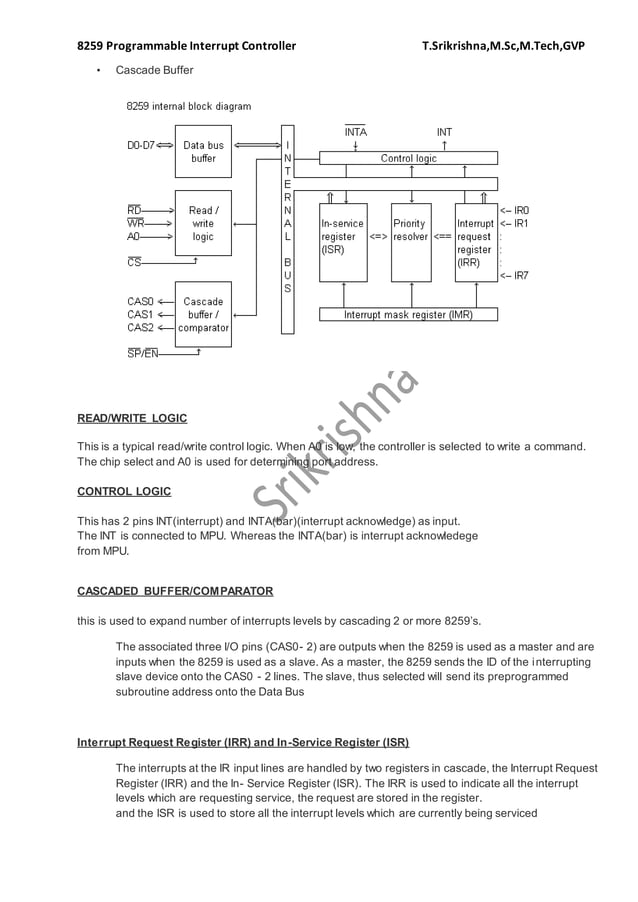 8259 programmable interrupt controller | DOCX
