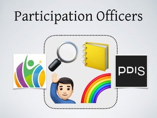 Participation Officers
🔎📒
🌈K
 