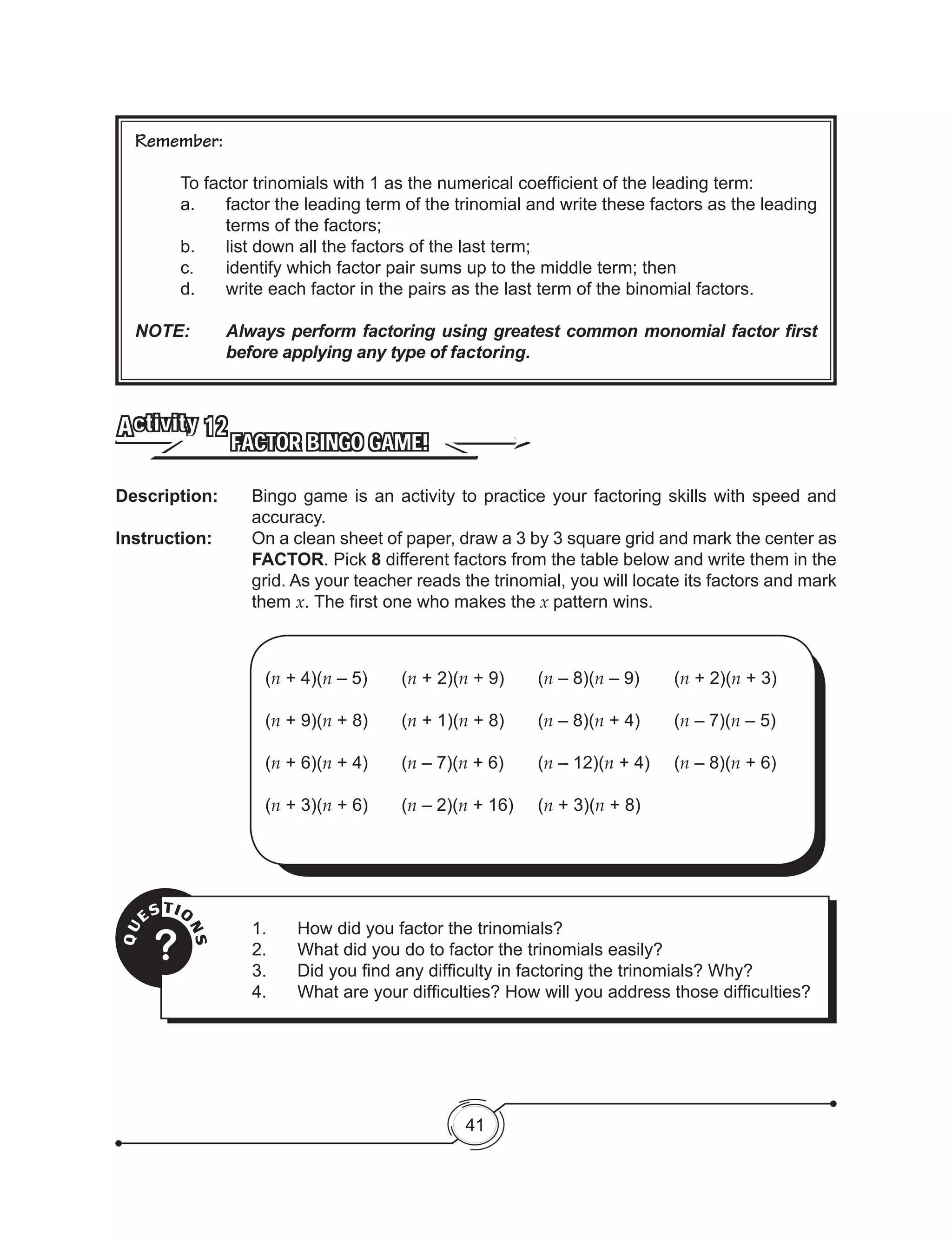 Grade 8 Learning Module in Math - Complete | PDF