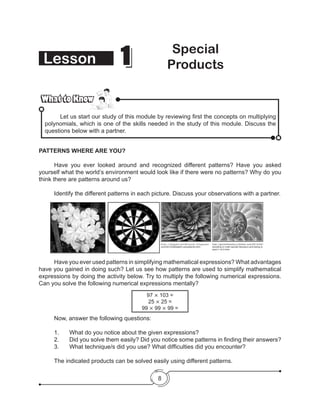 Grade 8 Learning Module in Math - Complete | PDF