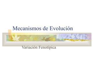 Mecanismos de Evolución Variación Fenotípica 