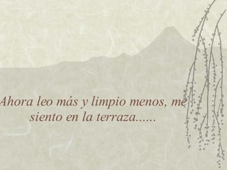 Ahora leo más y limpio menos, me siento en la terraza...... 