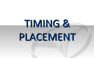 TIMING &TIMING &
PLACEMENTPLACEMENT
 