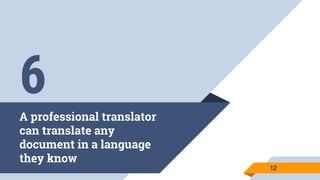 A professional translator
can translate any
document in a language
they know
12
6
 