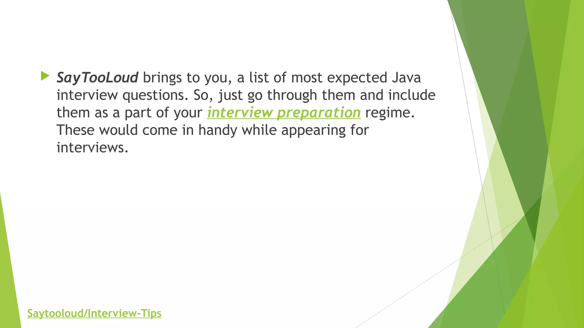 8 most expected java interview questions | PPT