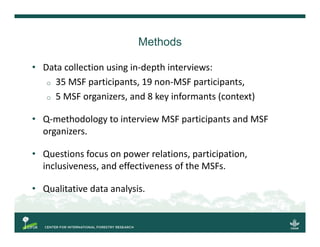 Multi-stakeholder forums as innovation for natural resource management?