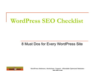 WordPress SEO Checklist   8 Must Dos for Every WordPress Site 