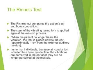 Tes Rinne Clinical neuroanatomy of vestibulocochlear nerve | PPTX