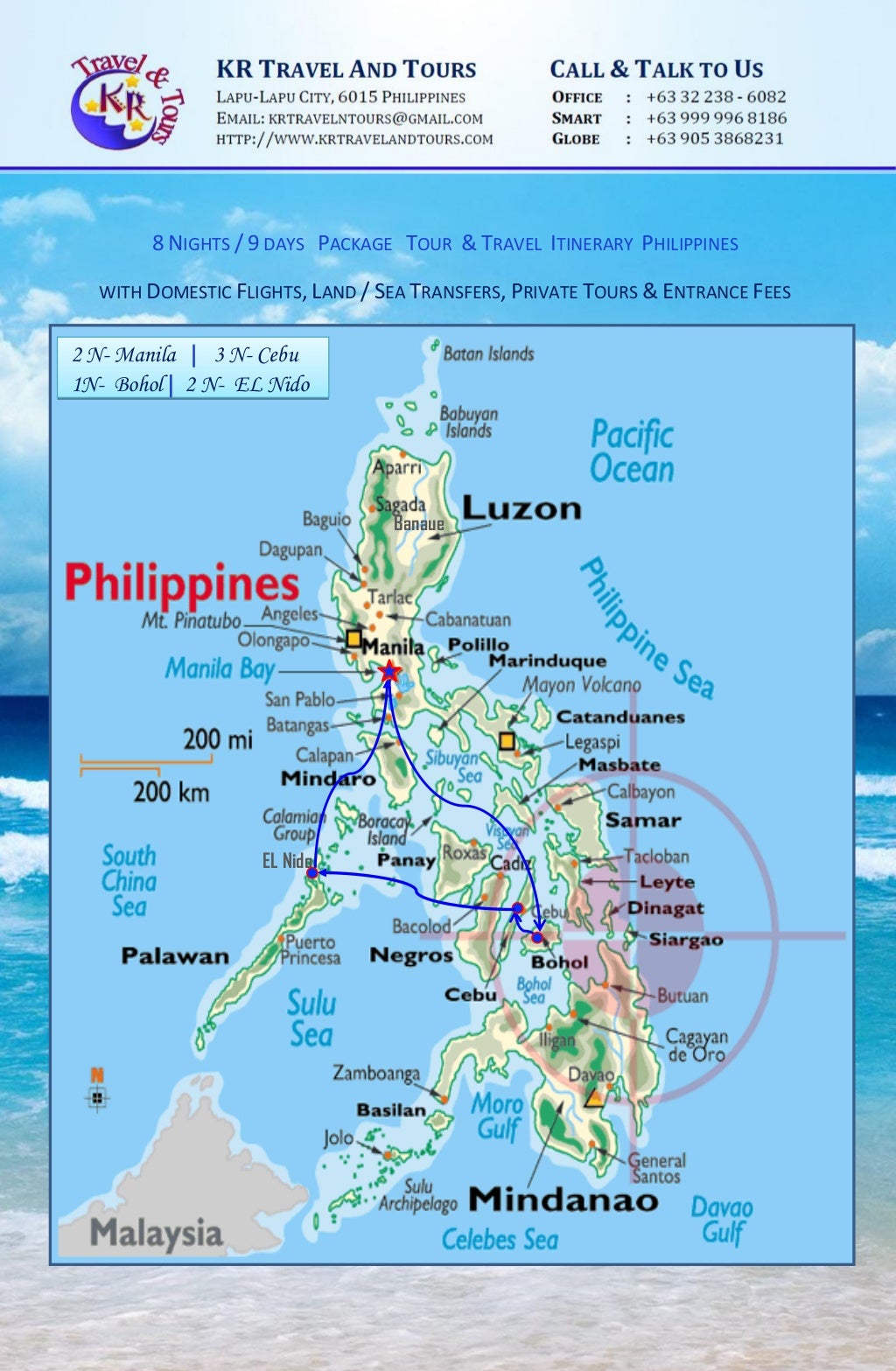 8nights 9days travel itinerary philippines
