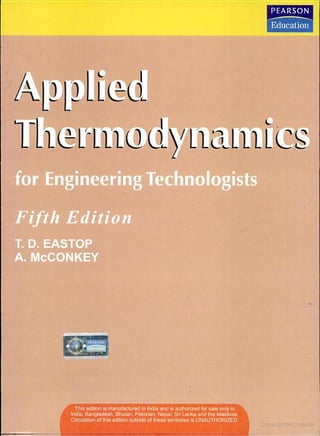 Applied thermodynamics for engineering technologists