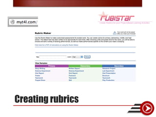 Creating rubrics
 