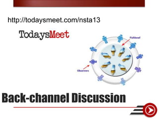 http://todaysmeet.com/nsta13




Back-channel Discussion
 