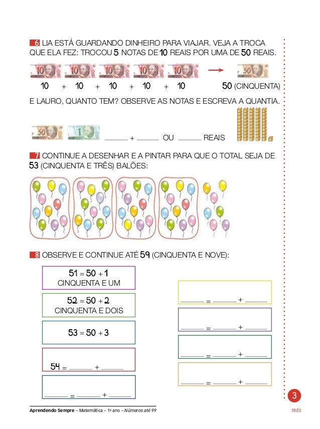 matemática com números até 99