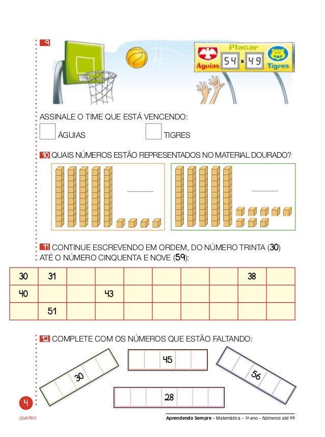 matemática com números até 99