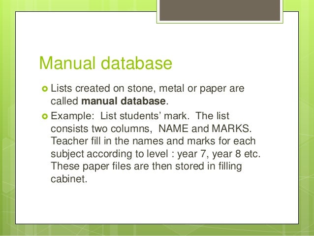 building a database computerized database