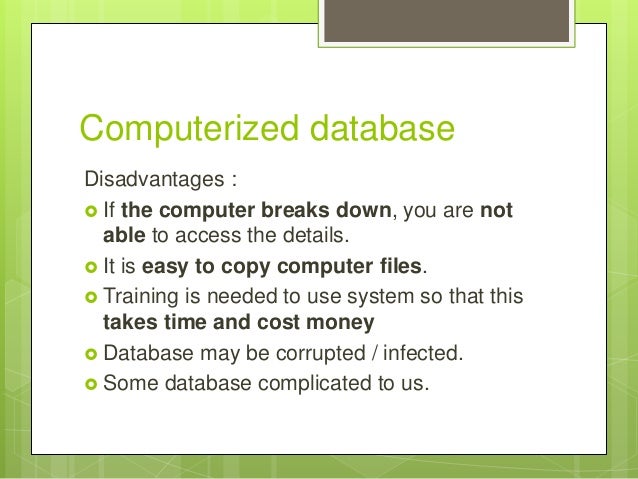 building a database computerized database