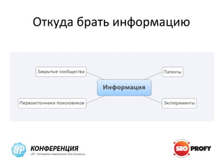 Откуда брать информацию
 