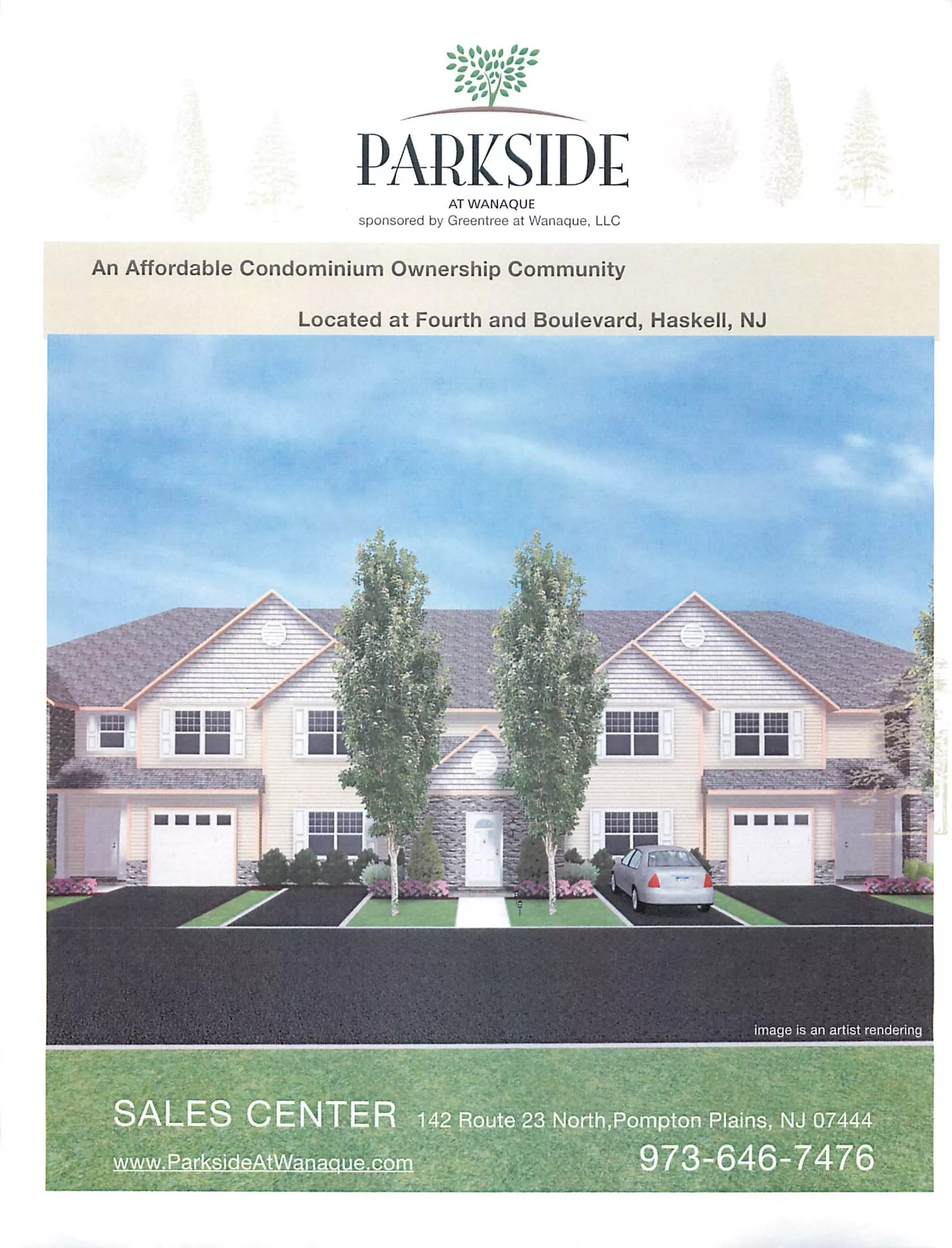 Parkside at Wanaque new construction Townhomes and One Level Style