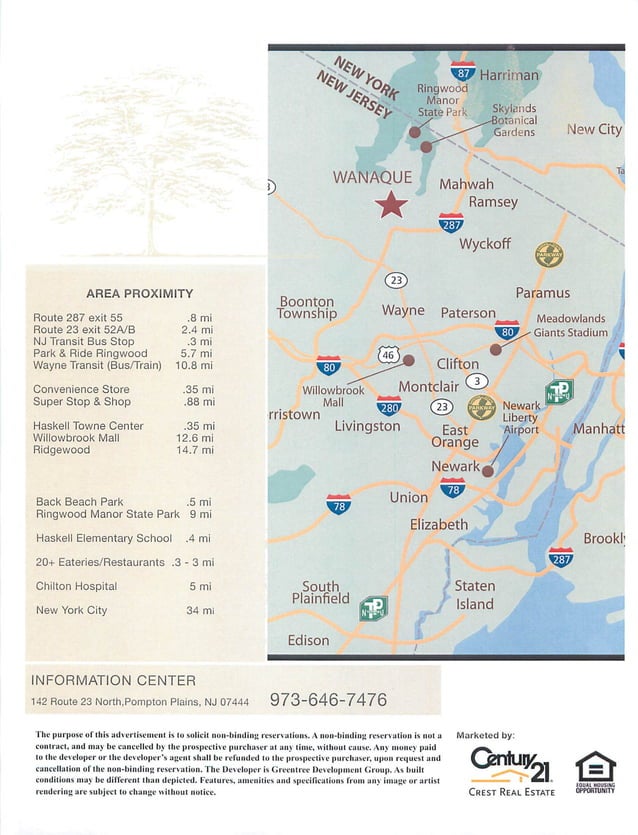 Parkside at Wanaque new construction Townhomes and One Level Style