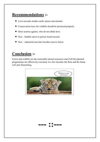 wildlife conservation and its cherecterstics | PDF