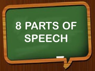 8 PARTS OF
SPEECH
 