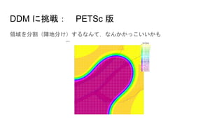DDM に挑戦： PETSc 版
領域を分割（陣地分け）するなんて，なんかかっこいいかも
 