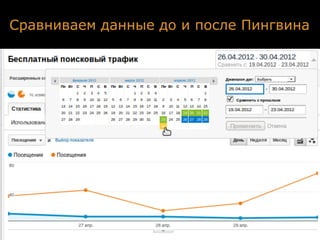 Сравниваем данные до и после Пингвина
 