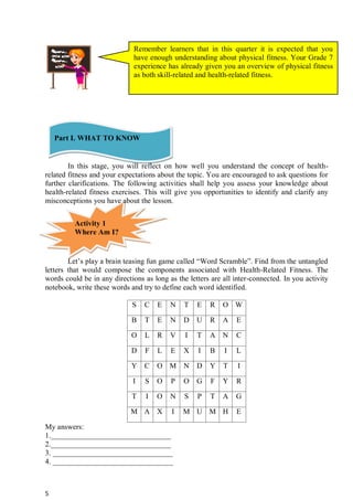 Grade 8 Learning Module in Physical Education - Complete | PDF