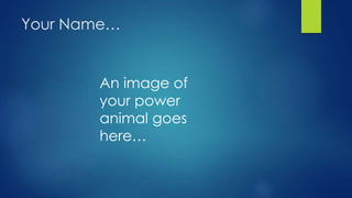 Your Name…
An image of
your power
animal goes
here…
 
