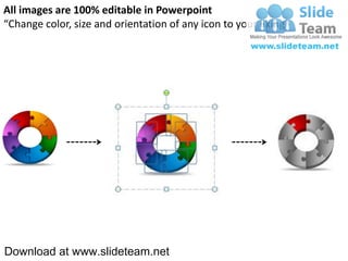 8 pieces pie chart circular puzzle with hole in center process ...