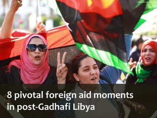 8 pivotal foreign aid moments
in post-Gadhafi Libya

 