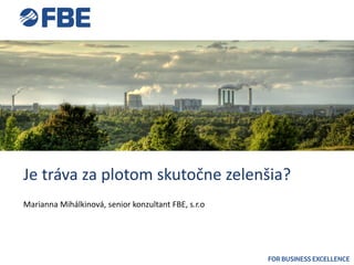This is the required picture size
Je tráva za plotom skutočne zelenšia?
Marianna Mihálkinová, senior konzultant FBE, s.r.o
 