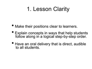 Lesson Clarity Examples 8 principles of effective teaching and assessment | PPTX