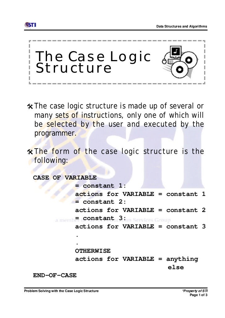 8 problem solving with the case logic structure