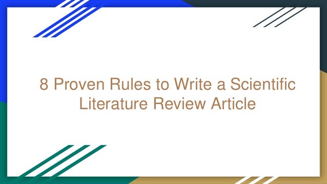 8 proven rules to write a scientific literature review article