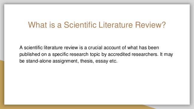 Buy scientific literature review