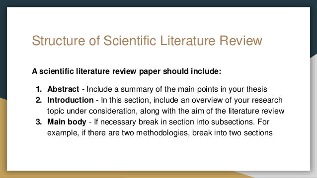 how to write a good scientific literature review