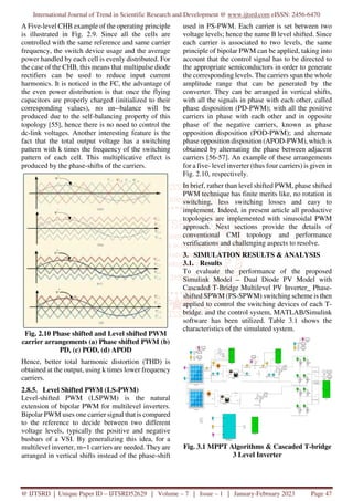 PV to Grid Connected Cascaded T type Multilevel Inverter with Improved ...