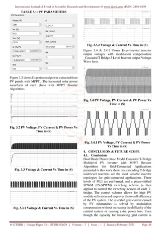 PV to Grid Connected Cascaded T type Multilevel Inverter with Improved ...