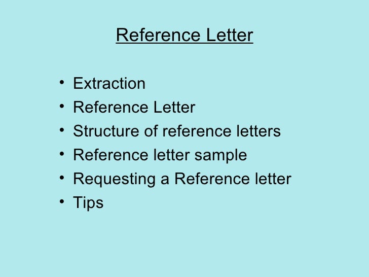 letters of refernce