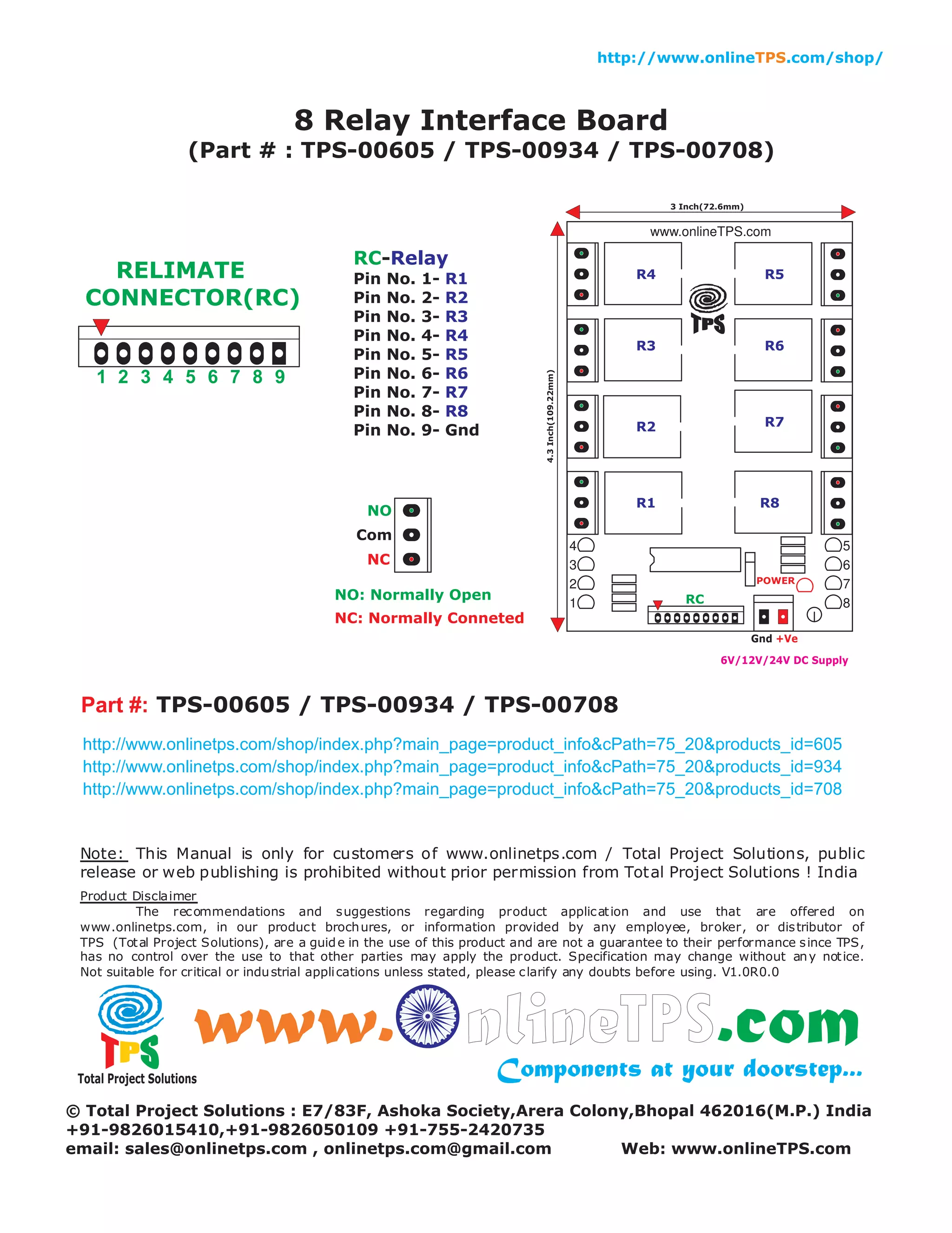8 relay interface board manual | PDF