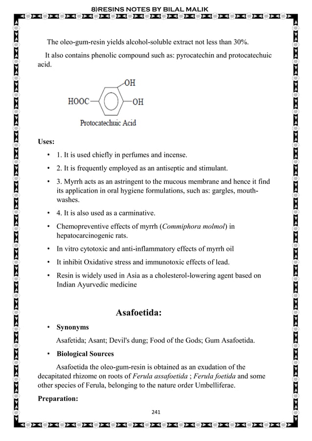 8 resins pharmacognosy notess PDF