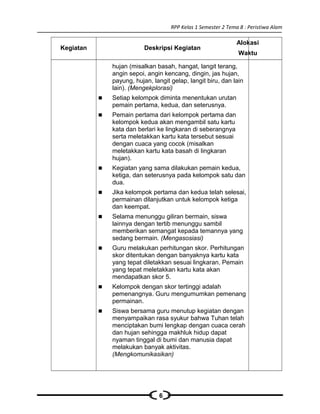 [8] rpp sd kelas 1 semester 2 peristiwa alam | DOC