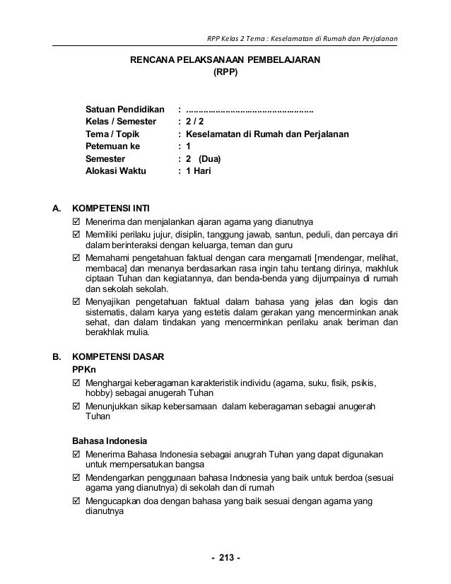 Rpp Kurikulum 2013 Sd Kelas 2 Per Hari.Kumpulan Soal 