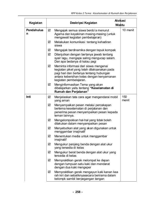 Rpp sd kelas 2 semester 2 keselamatan di rumah dan per