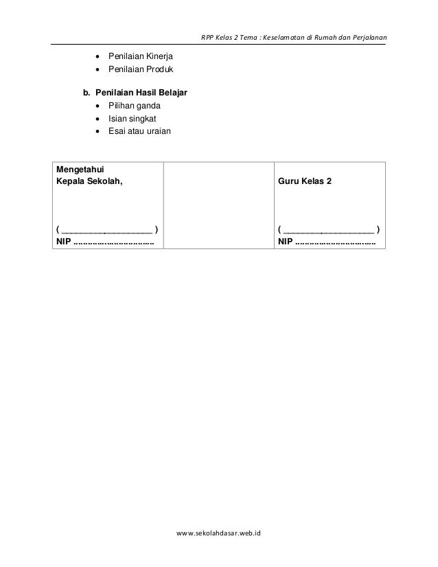 [8] rpp sd kelas 2 semester 2 keselamatan di rumah dan 
